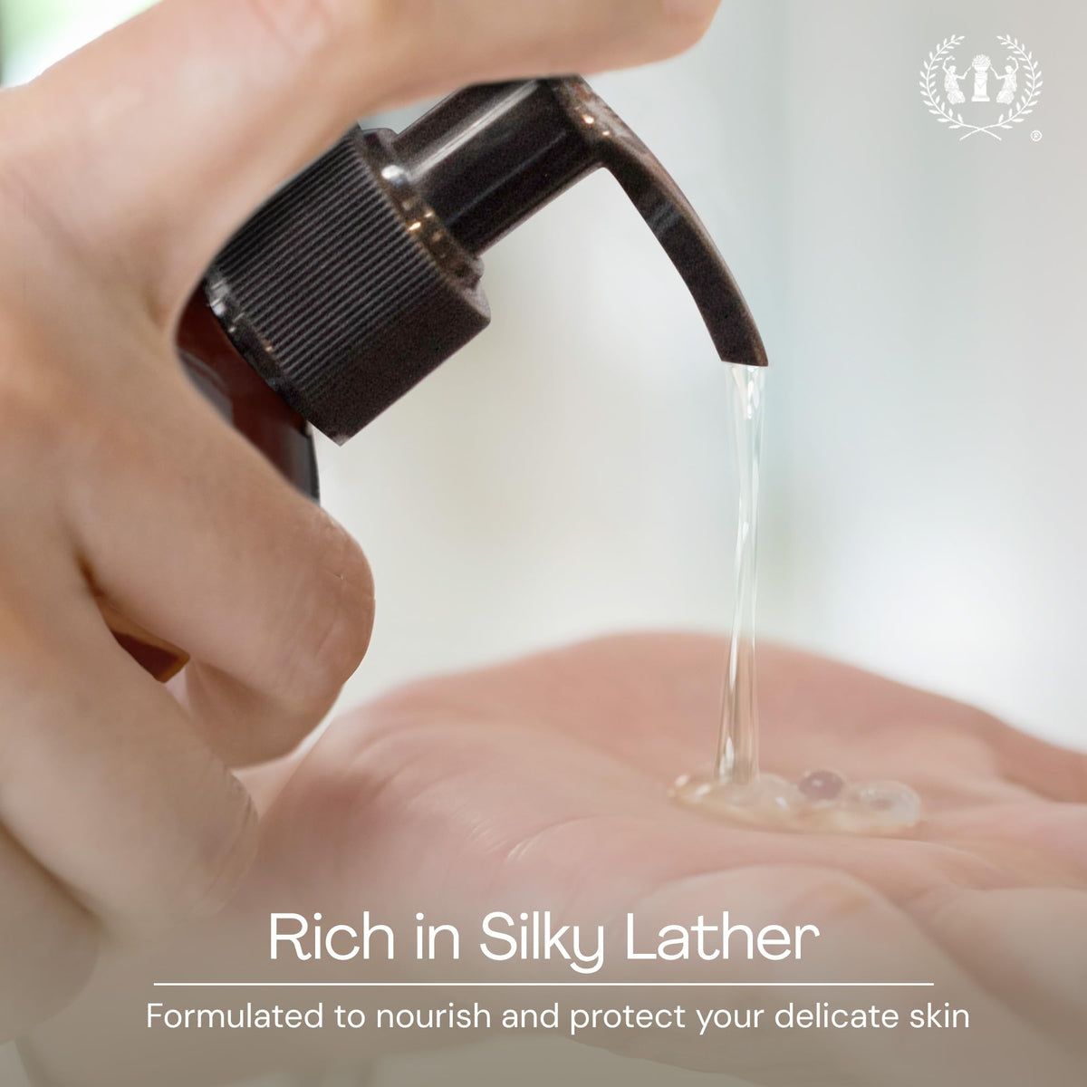 Muse Apothecary rich foamy texture on hands for effective gentle cleansing
