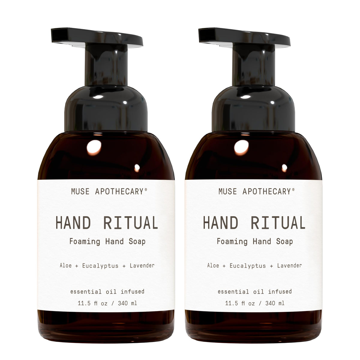Muse Apothecary front packaging showing elegant label and pump benefit