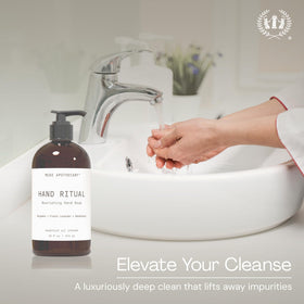 Muse Apothecary pump and label detail highlighting ingredients and usability