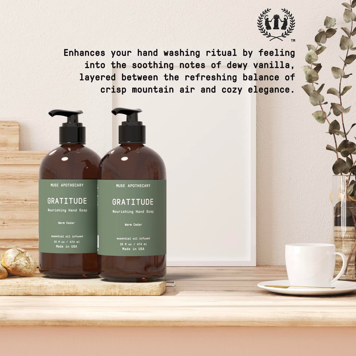 Muse Apothecary bottle label and ingredients view showing clean formulation transparency