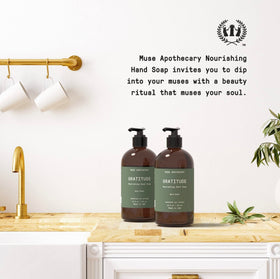 Muse Apothecary close-up of foamy lather demonstrating gentle cleansing and moisturization