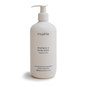mushie front bottle showing clean design and gentle formula benefits