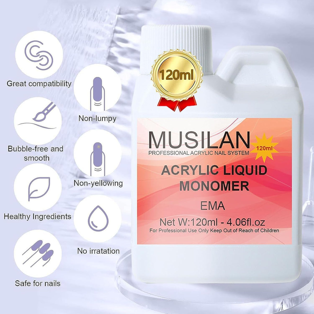 MUSILAN five nylon-bristle brushes fanned, precision control for bead shaping