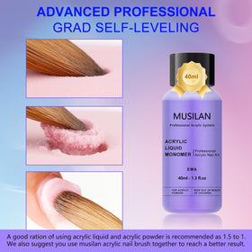 MUSILAN nail extensions before and after illustrating durable finish