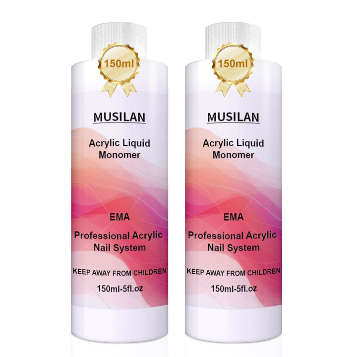 MUSILAN front bottle 300ml showing professional monomer and clear finish