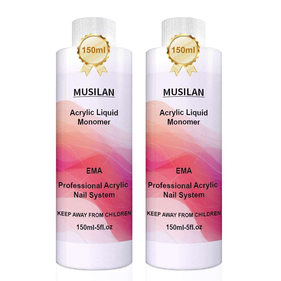 MUSILAN front bottle 300ml showing professional monomer and clear finish