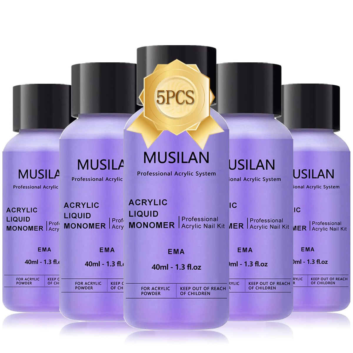 MUSILAN front packaging showing five 40ml bottles and kit value