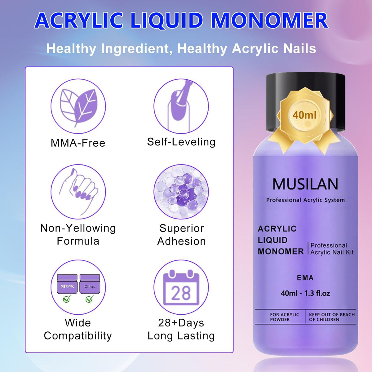 MUSILAN liquid texture drop highlighting smooth, bubble-free flow