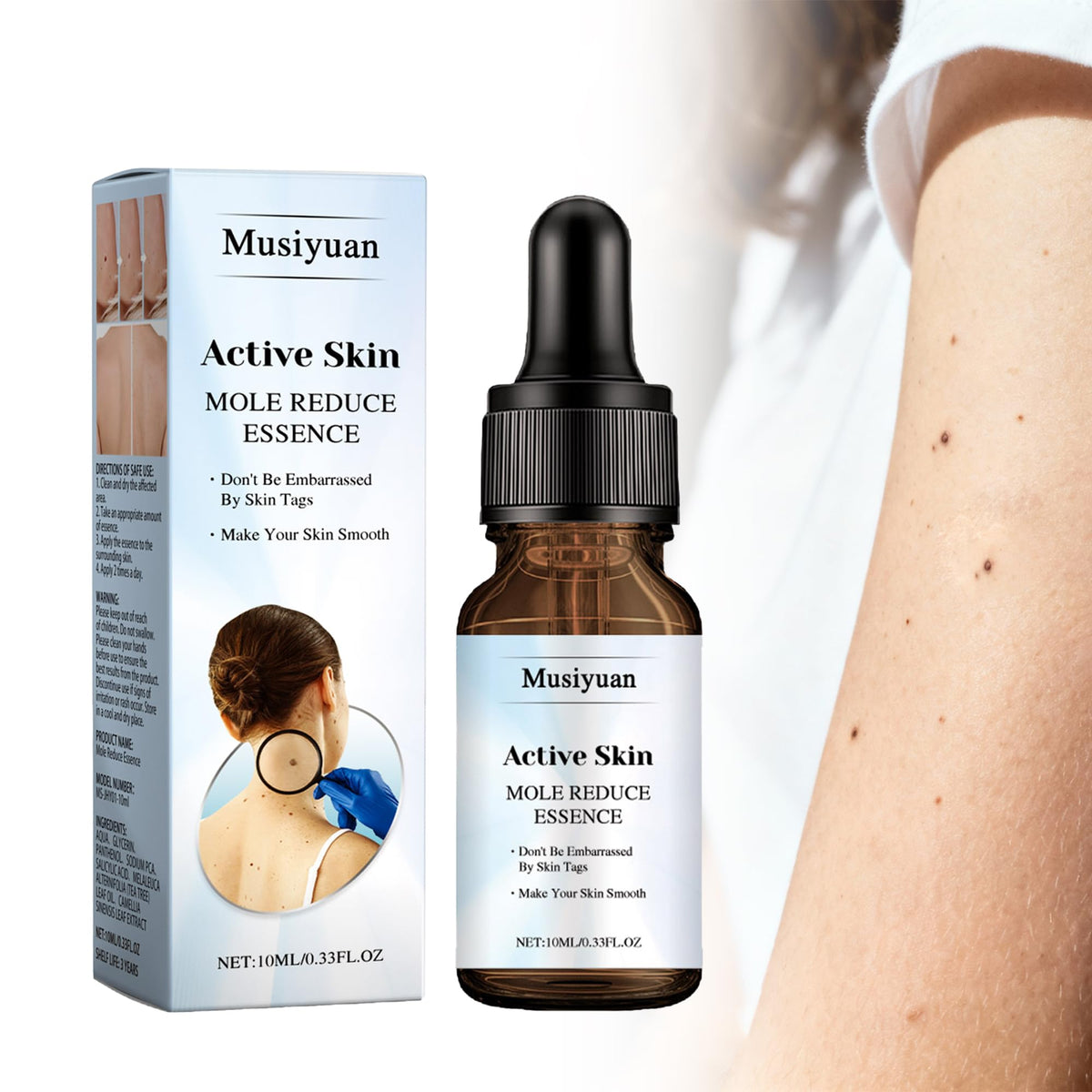 Musiyuan precision applicator front view showing compact bottle for targeted treatment