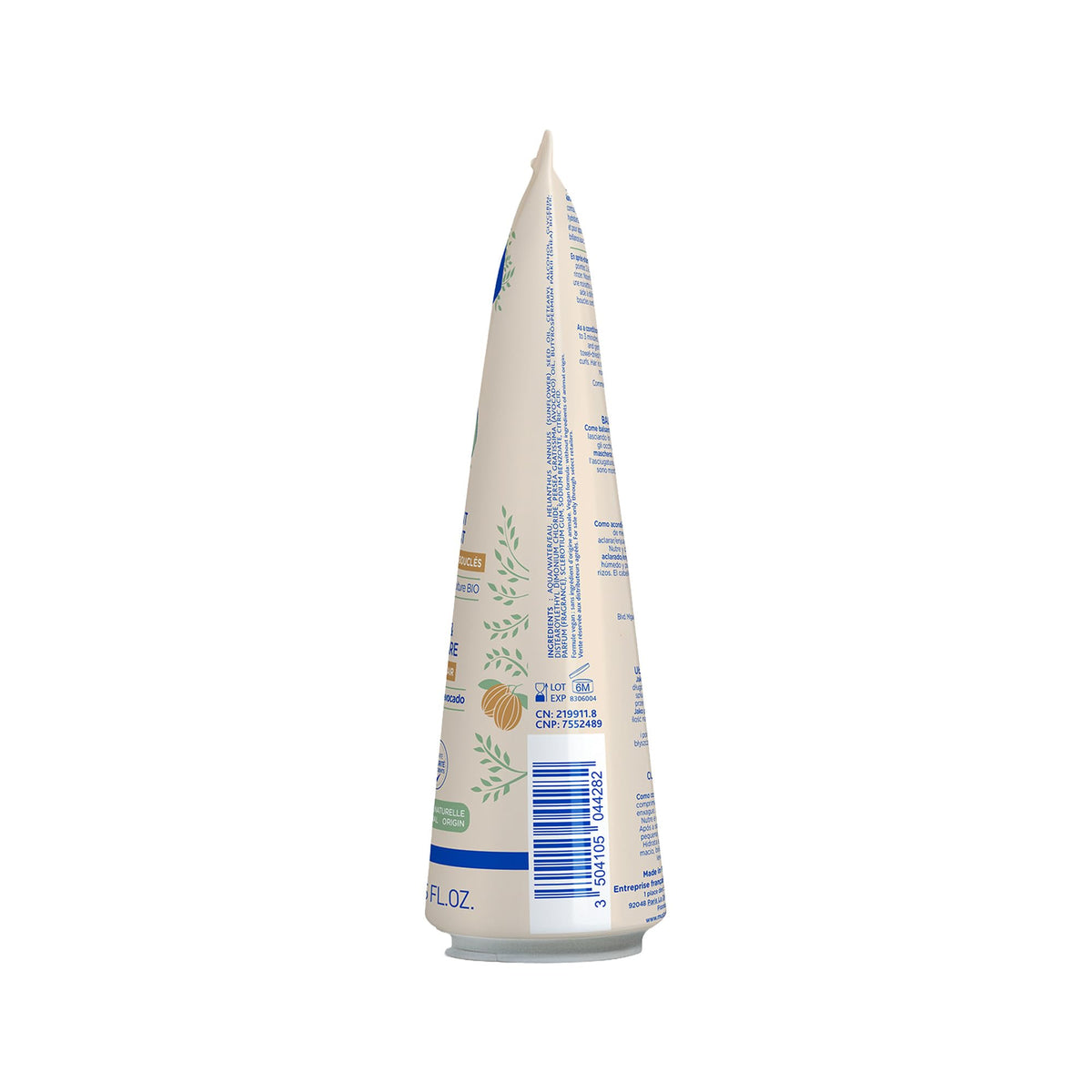 Mustela applied to wet curly hair in bath for gentler detangling