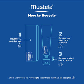 Mustela zinc oxide barrier detail illustrating protective shield for delicate skin