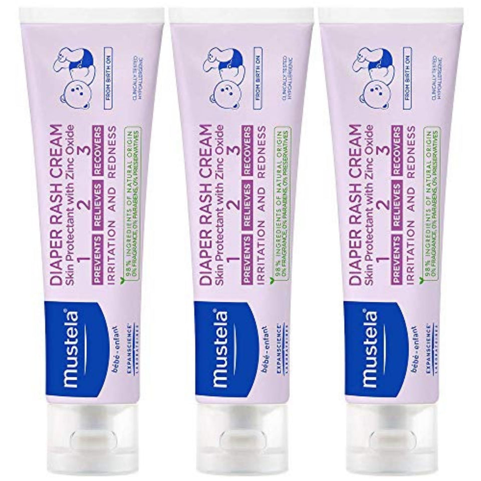 Mustela front packaging showing product and benefits for quick identification