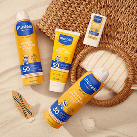 Mustela ingredient label closeup highlighting zinc oxide and soothing extracts benefit