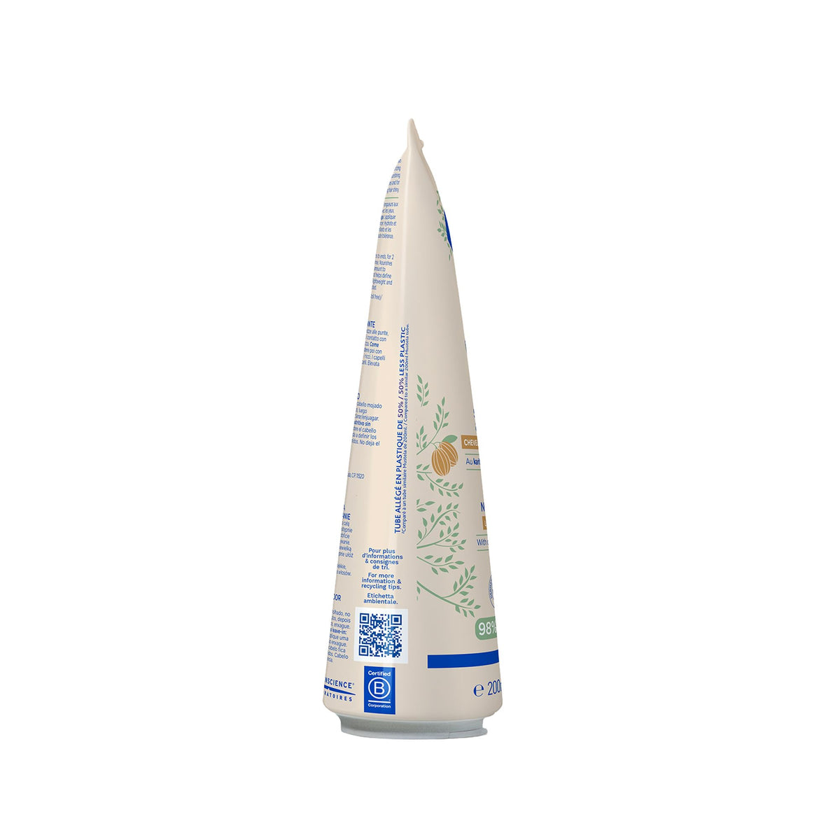 Mustela used as leave-in on towel-dried curls for defined shape