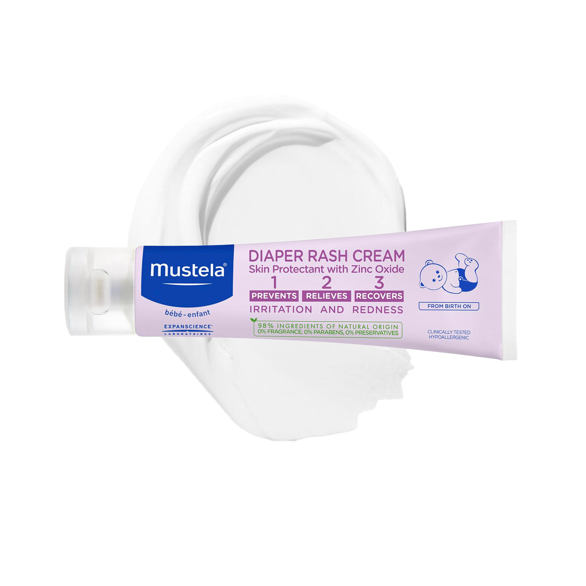 Mustela on nursery changing table lifestyle scene showing everyday practical use