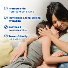 Mustela nourishing stick ingredients label featuring avocado and ceramides benefits