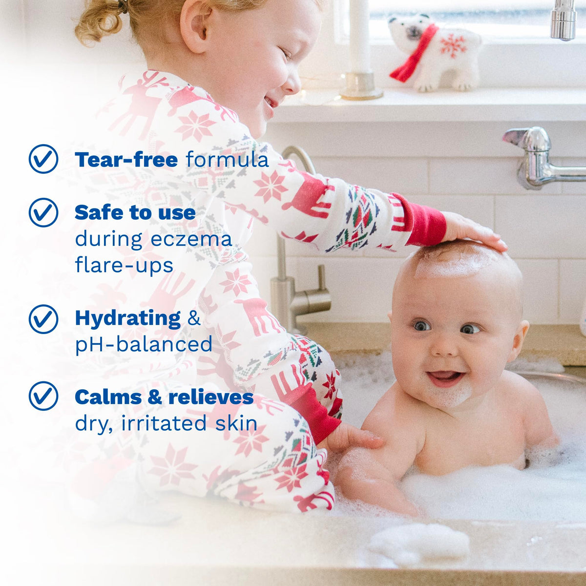Avocado and sunflower ingredients beside Mustela bottle showing natural active support