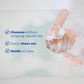 Mustela shampoo lather rinsing away dirt leaving soft hair
