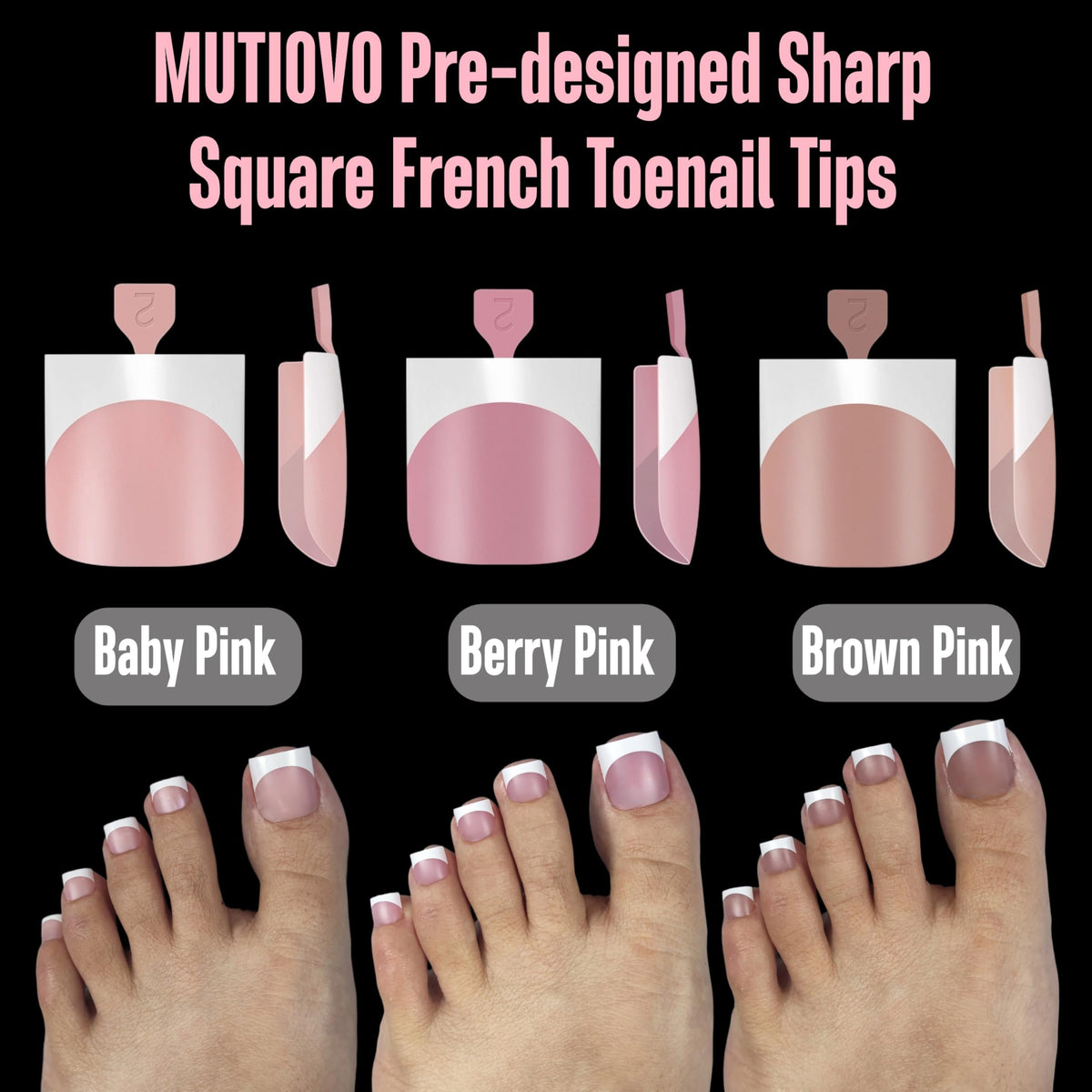 MUTIOVO lifestyle shot of pedicure-ready feet showcasing professional French tip look