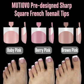 MUTIOVO lifestyle shot of pedicure-ready feet showcasing professional French tip look