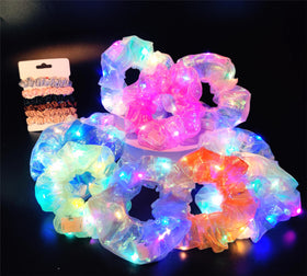 MUYANN front packaging showing the 10pcs LED scrunchies for easy gifting