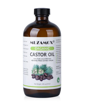 MUZAMOX amber glass bottle front label showing purity and benefits