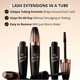 My Amazing Lashes rinsing with warm water to show easy, gentle removal