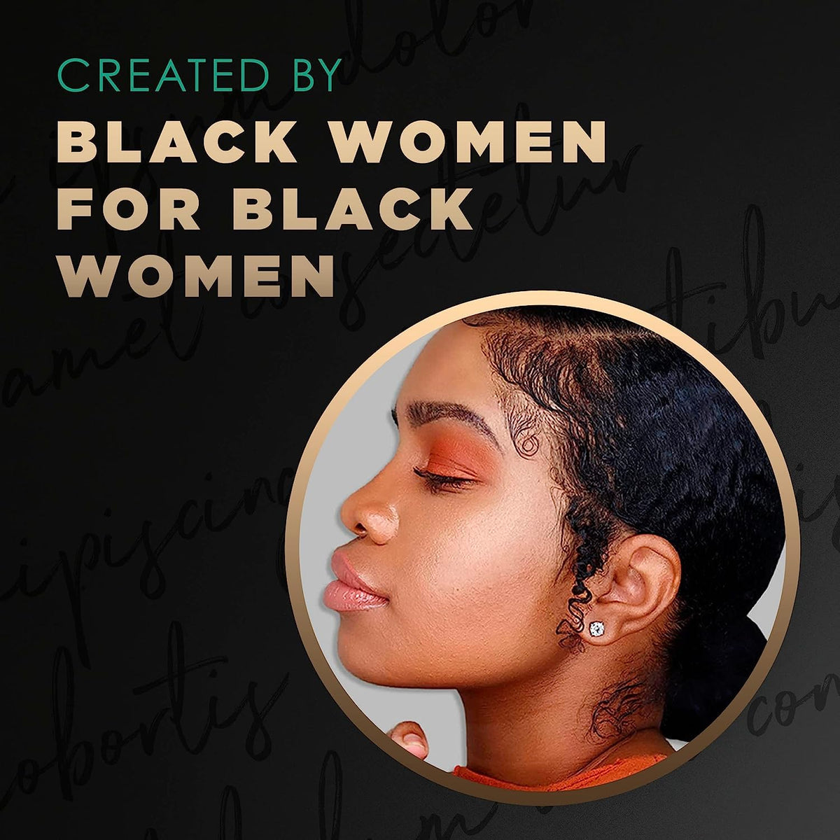 My Black Is Beautiful shampoo beside coconut, honey and turmeric ingredients