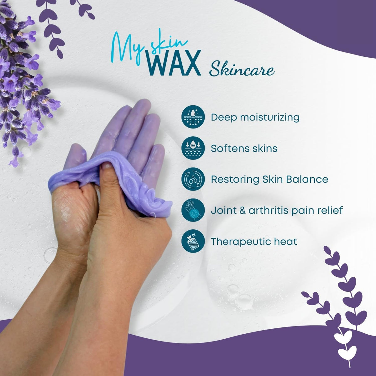 Disposable plastic gloves and accessories from My Skin WAX arranged to show hygiene and convenience