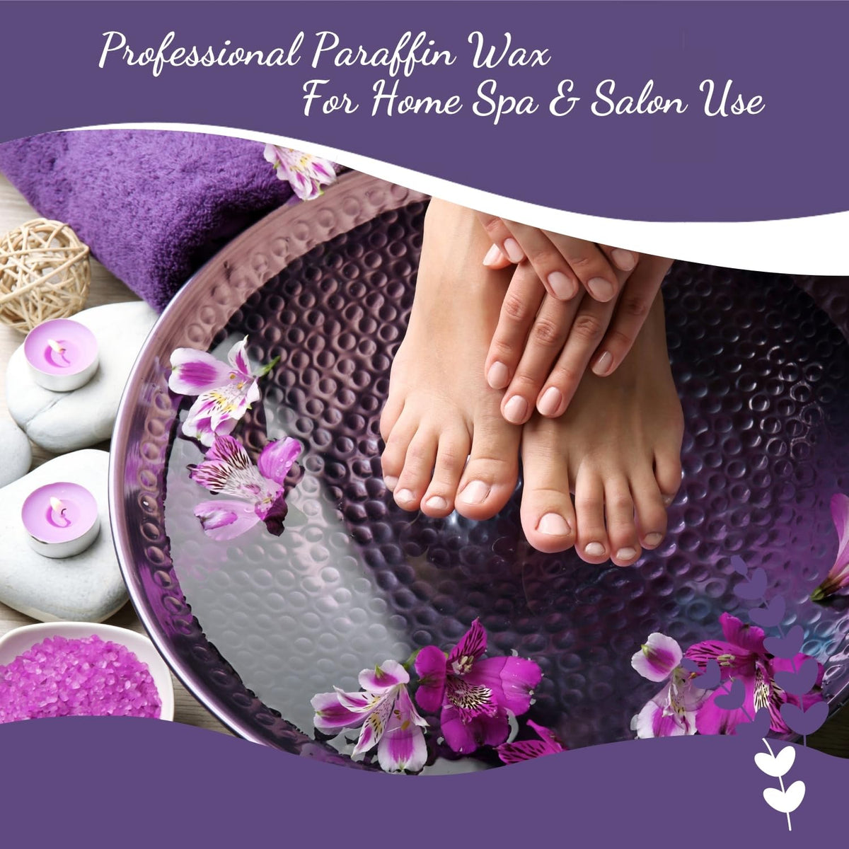 Melted My Skin WAX lavender paraffin in a heater showing glossy liquid ready for dipping therapy