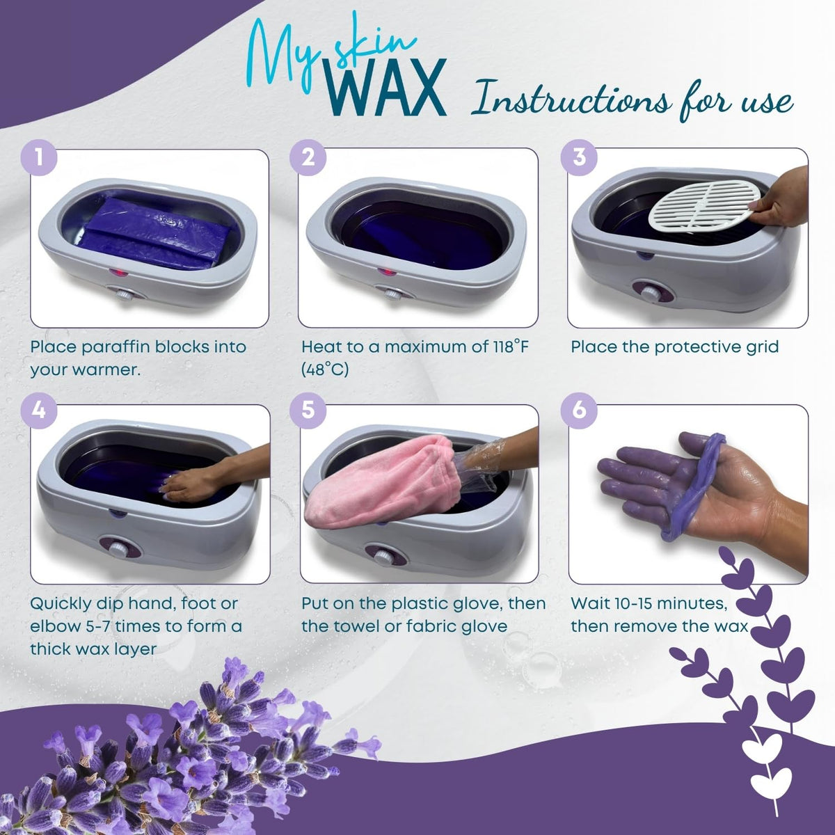 Weight and scale comparison showing My Skin WAX six-block 5.25 lb maxi pack for value clarity