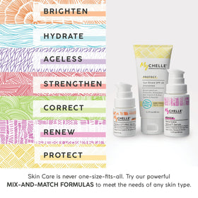 MyChelle applied to face demonstrating gentle exfoliation