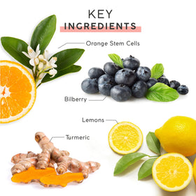 MyChelle bottle with fruit ingredients illustrating multi-fruit AHAs and antioxidant benefits
