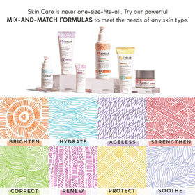 MyChelle Dermaceuticals bottle on bathroom counter showcasing clean-ingredient lifestyle