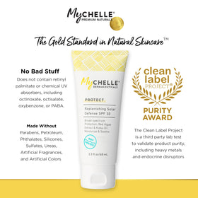 MyCHELLE tube held in hand to show compact travel-size convenience