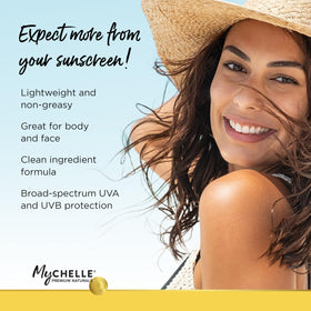 MyChelle model application demonstrating even coverage and oil control