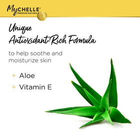 MyCHELLE dispensing sunscreen cream illustrating easy application and smooth spread
