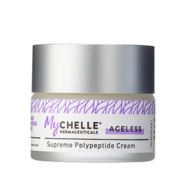 MyCHELLE Supreme Polypeptide Cream jar front shows packaging and brand benefit