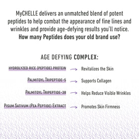 MyChelle close-up cream texture highlighting hydrating, non-greasy finish