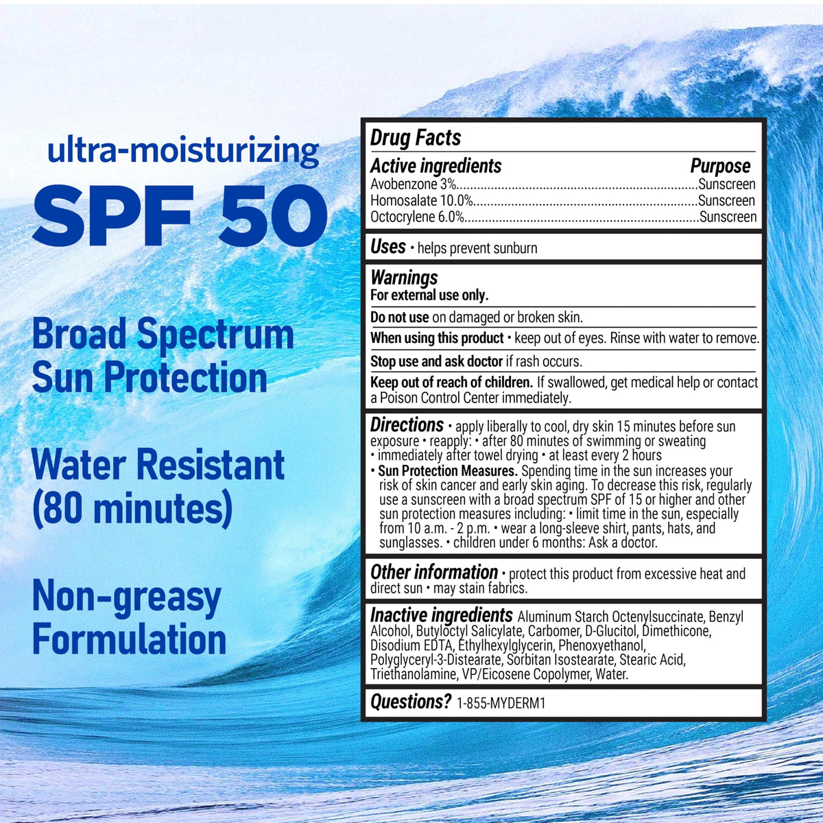Myderm lotion texture swatch highlighting non-greasy, fast-absorbing feel