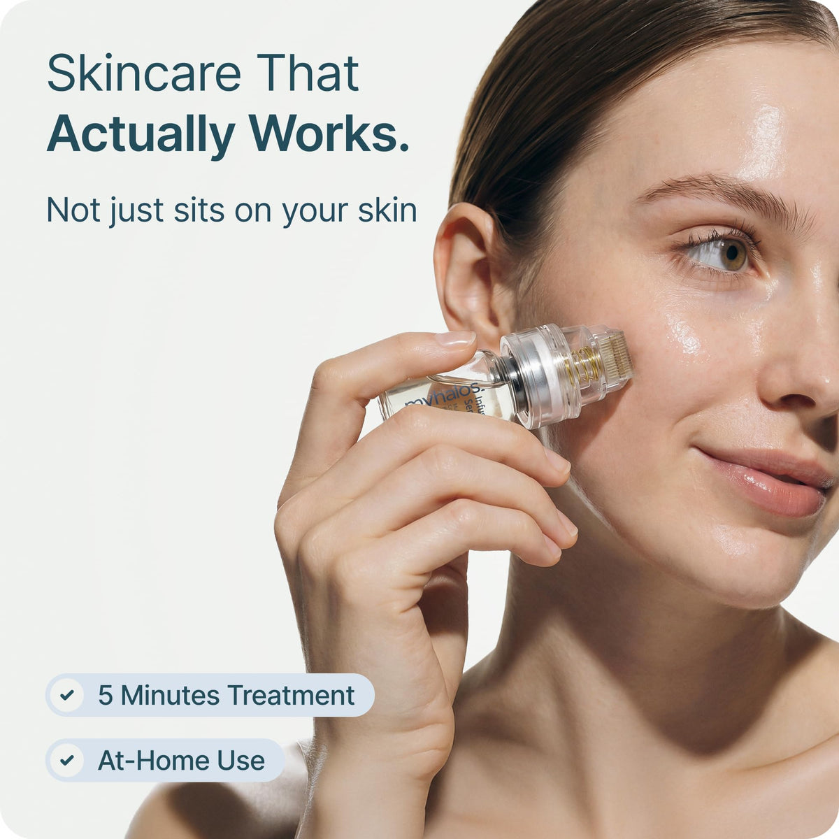 myhalos square stamp closeup illustrating even serum distribution benefit