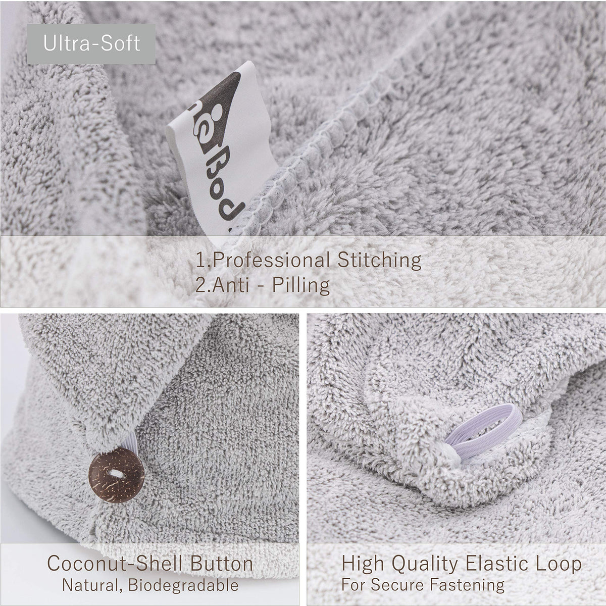 myHomeBody turban next to handrail showing full 26 by 10.1 inch scale