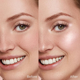 MYMERRY applying on cheekbone demonstrating blendable glow and natural dimension