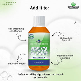 MYOC texture close-up of product solution, silky appearance and blendability benefit