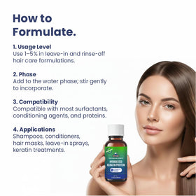 MYOC liquid blended into hair mask jar illustrating richer conditioning benefit