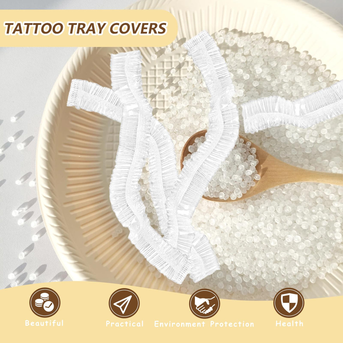 MYRIONT cover in use on a tattoo tray providing sanitary barrier benefit