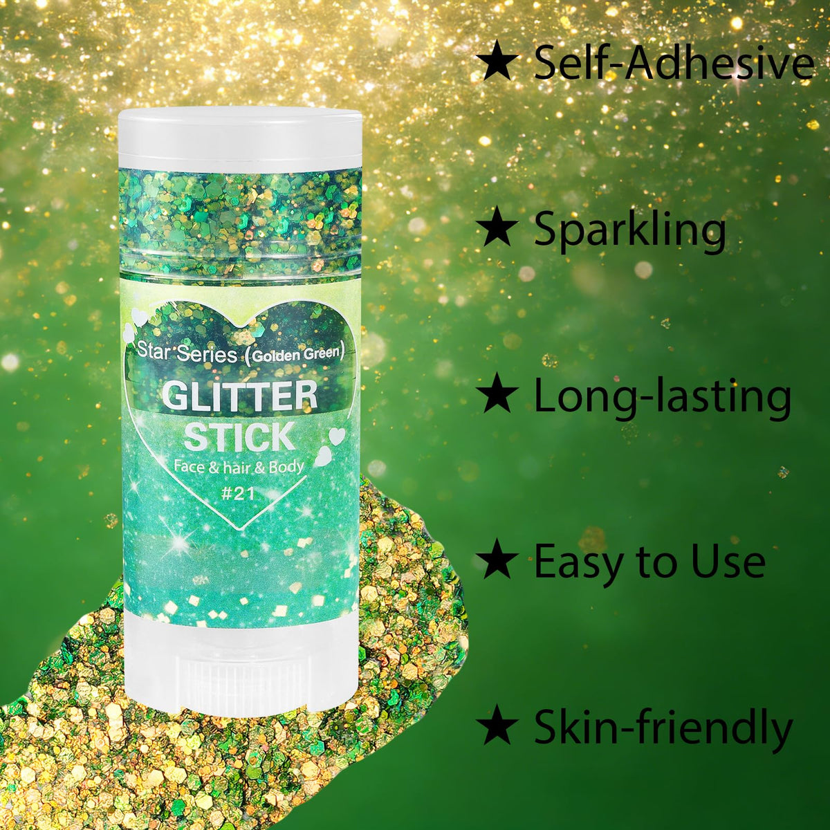 Mysense applying glitter to cheek for bold festival highlight and long-lasting sparkle