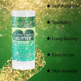 Mysense applying glitter to cheek for bold festival highlight and long-lasting sparkle