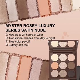 MYSTER ROSEY eyeshadow applied with brush for seamless definition