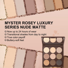 MYSTER ROSEY compact held in hand to show scale and portable convenience for on-the-go touch-ups